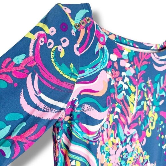 Lilly Pulitzer Sophie Dress in Beautiful Navy Beach Loot Women’s Size Small S - Picture 6 of 11